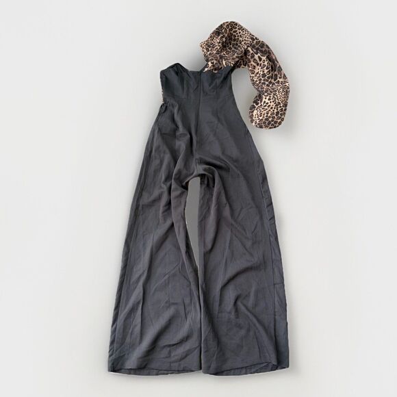 Nasty Gal Animal Print One Shoulder Organza Jumpsuit Size 6 NWT - Picture 5 of 7